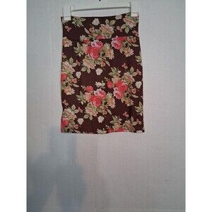 Timing Brown Floral Print Mini Skirt Size Small